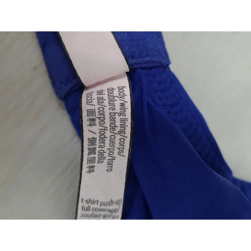 Victorias Secret T-Shirt push‎ up full coverage Bra 32DD blue